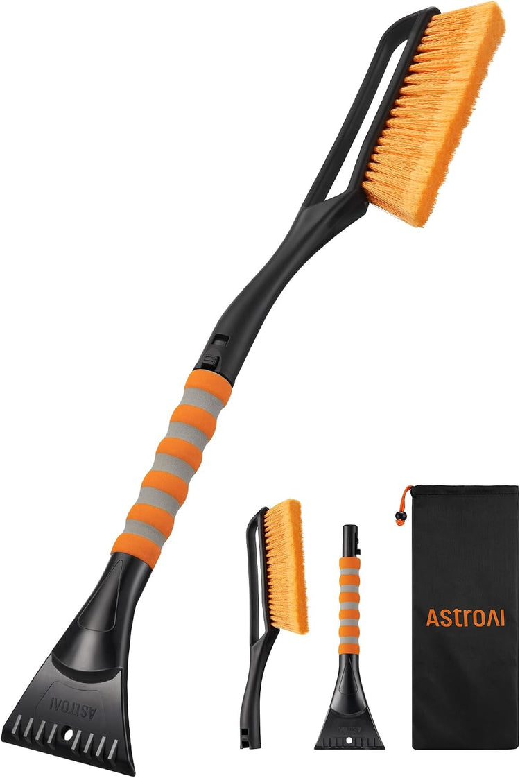 AstroAI 27" 2 in 1 Detachable Snow Brush & Ice Scrapers for Car Windshield
