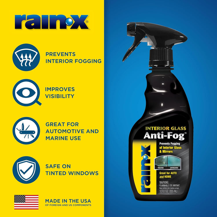 Rain-X 630543 Anti-Fog Spray, Interior Auto & Home Glass, 12 oz (2 Pack)