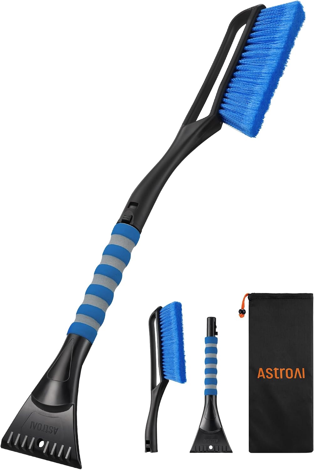 AstroAI 27" 2 in 1 Detachable Snow Brush & Ice Scrapers for Car Windshield