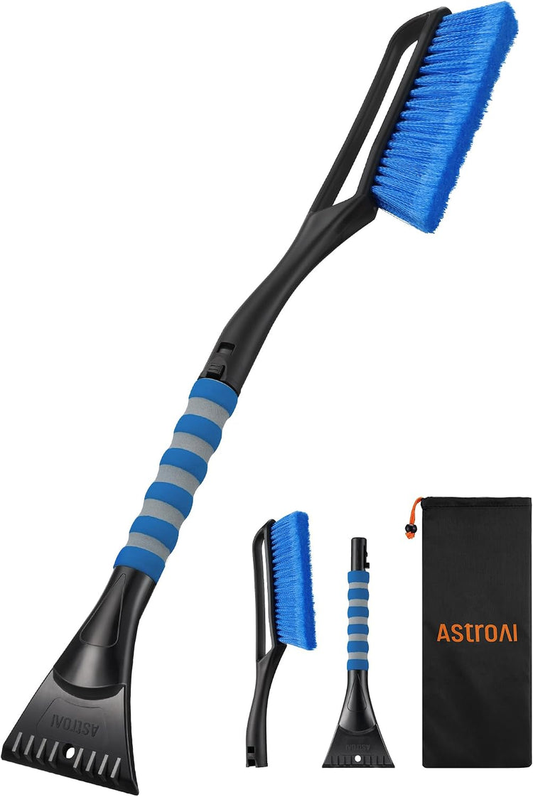 AstroAI 27" 2 in 1 Detachable Snow Brush & Ice Scrapers for Car Windshield
